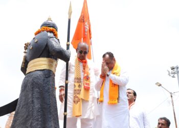 महाराणा प्रताप की प्रतिमा पर कैबिनेट मंत्री जोराराम कुमावत ने किया माल्यार्पण