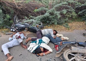 बाली के सेवाड़ी-मिरगेश्वर रोड पर दो बाइकों की टक्कर: 4 युवक घायल, दो गंभीर हालत में पाली रेफर