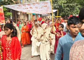 तखतगढ-भक्ति, श्रद्धा और जयघोष के बीच साध्वी आज्ञानिधि श्रीजी म.सा. आदि ठाणा-6 का भव्य चातुर्मास मंगल प्रवेश सम्पन्न