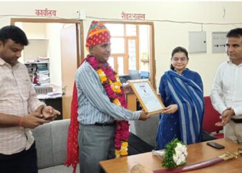 रानी मे खीमाड़ा उप तहसीलदार मदनसिंह राजपुरोहित का सम्मानपूर्वक सेवा निवृत्ति समारोह आयोजित