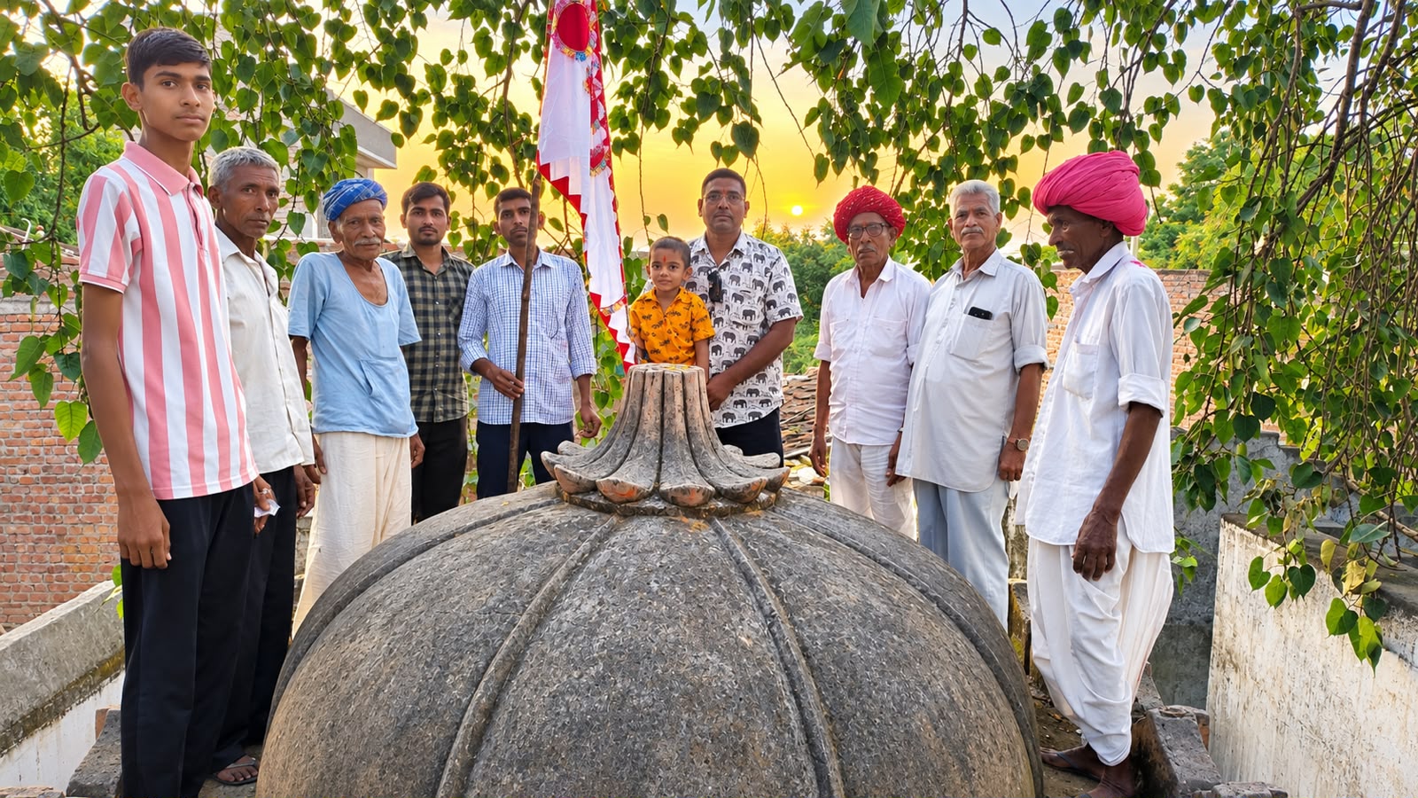 भन्दर ग्राम में मेघवाल समाज द्वारा गाजे बाजे के साथ रामदेव जी मंदिर पर ध्वजा चढ़ाई, महिलाओं ने गाये गीत