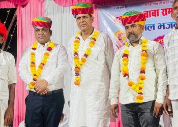 रोजड़ा में विशाल भजन संध्या, बाबा रामदेव नवयुवक मंडल व मेघवाल समाज ने किया मेवाड़ा का स्वागत
