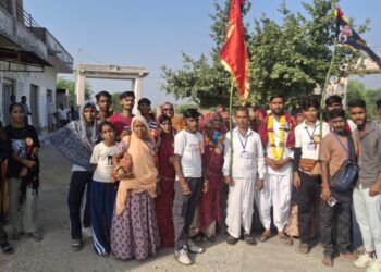 लुंदाडा से आशापुरा माताजी दर्शन को पैदल यात्रियों का जत्था हुआ रवाना