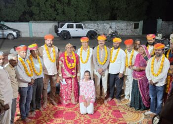 तखतगढ-नाग चौक बायोसा गरबा मित्र मंडल ने कांग्रेस नेताओं एवं पार्षदों का किया बहुमान
